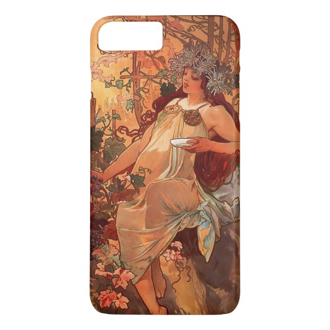 Coques Case-Mate iPhone Alfons Mucha Art Nouveau peinture d'automne (Dos)