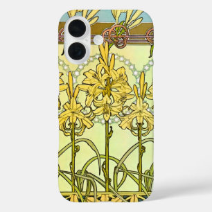 Coque Pour iPhone 16 Alfonse Mucha Art Nouveau Lys classique motif