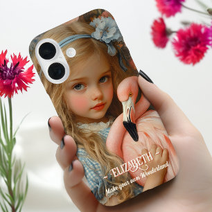 Coque Pour iPhone 16 Alice au pays des merveilles avec le Flamant rose 