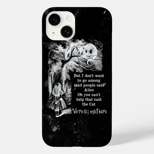 Coques Case-Mate iPhone Alice au pays des merveilles; Cheshire Chat avec A (Verso)
