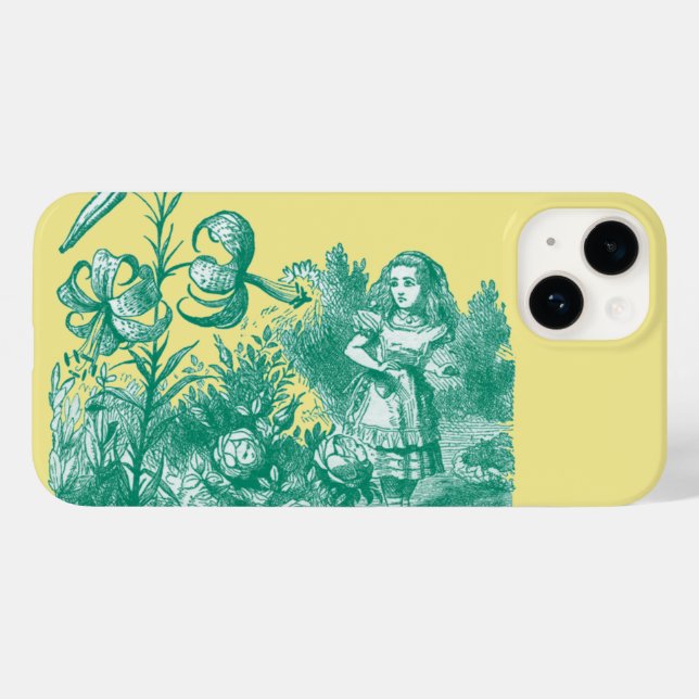 Coques Case-Mate iPhone Alice au pays des merveilles & Fleurs (Verso (horizontal))