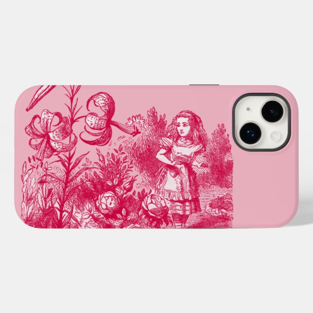 Coques Case-Mate iPhone Alice au pays des merveilles & Fleurs (Verso (horizontal))