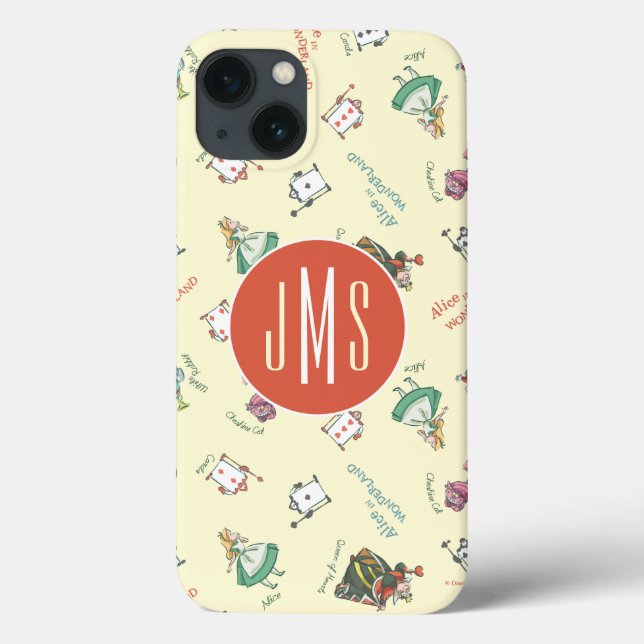 Coques Case-Mate iPhone Alice In Wonderland & Friends | Motif - Monogramme (Verso)