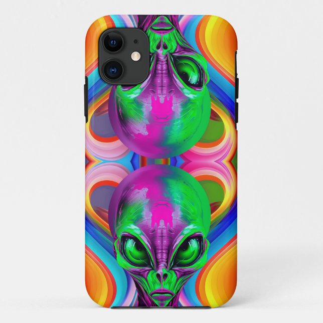Coques Case-Mate iPhone Alien à deux têtes symétrique moderne (Dos)