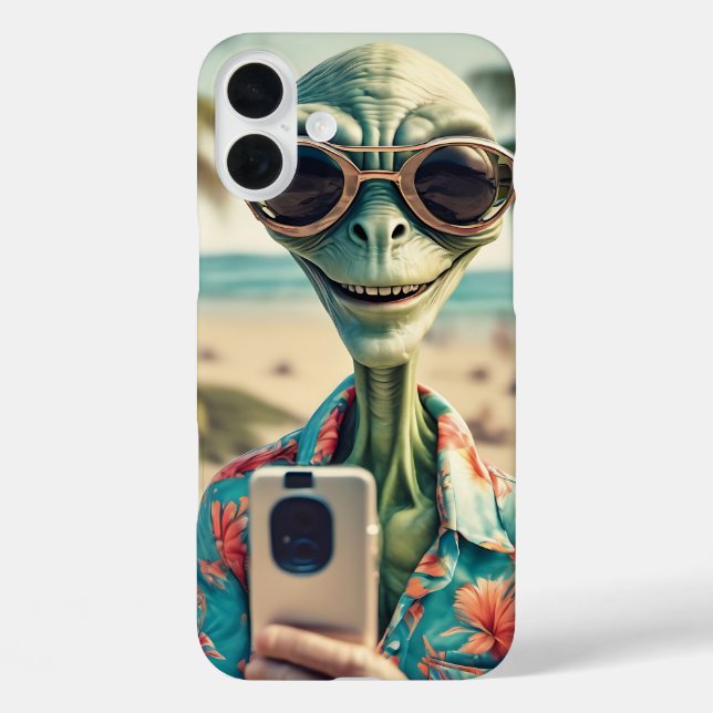 Coques Case-Mate iPhone Alien Beach Selfie Art rétro (Verso)