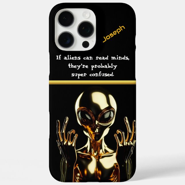 Coques Case-Mate iPhone Alien d'or à la zone 51 (Verso)