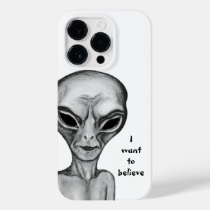 Coque Pour iPhone 14 Pro Alien gris, je veux croire