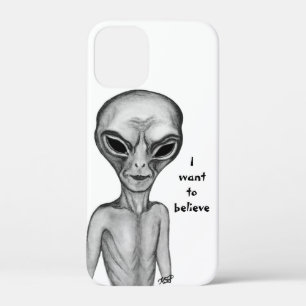 Case-Mate iPhone Case Alien gris, je veux croire