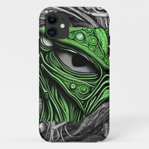 Case-Mate iPhone Case Alien vert avec Arrière - plan de lignes dégénérat