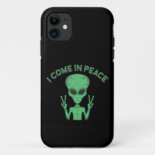 Case-Mate iPhone Case Alien Vert Je Viens En Paix OVNI Extraterrestre