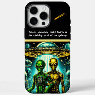Coques iPhone 16 Pro Max Aliens à Area 51 Night Sky