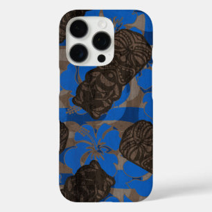 Coques iPhone 16 Pro Ali'i Refuge Hawaiian Hibiscus Tiki Blue