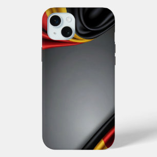Coque iPhone 15 Mini Allemagne drapeau texture soie