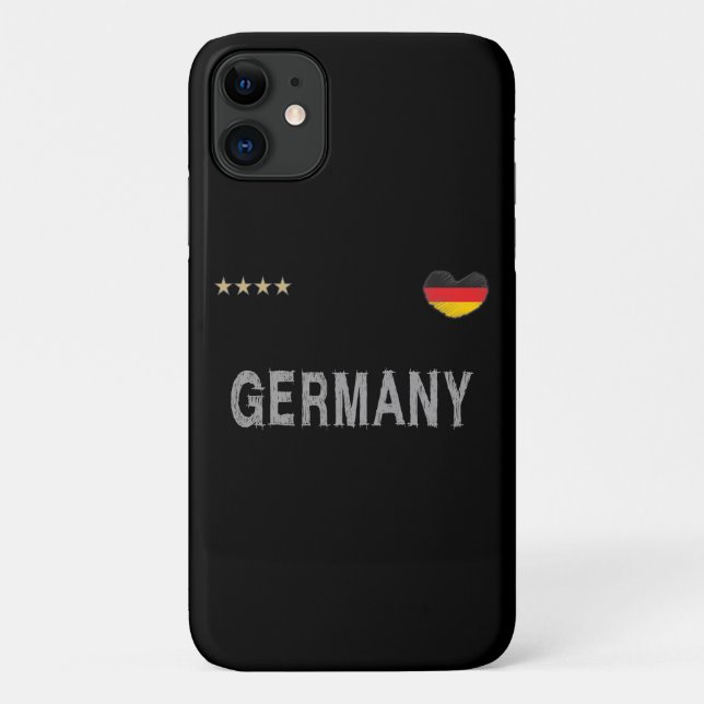 Coques Case-Mate iPhone Allemagne Football Fan Chemise Coeur (Dos)