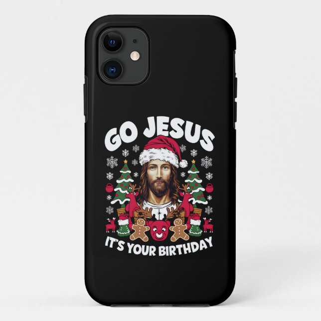 Coques Case-Mate iPhone Allez Jésus C'est ton Anniversaire Vilain Chandail (Dos)