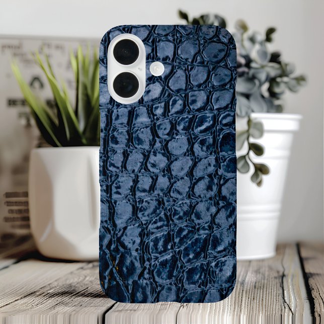 Coques Case-Mate iPhone Alligator bleu Faux cuir (Créateur téléchargé)