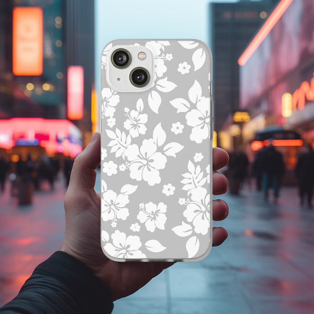 Coques Case-Mate iPhone Aloha Gray Classic Hawaiian Hibiscus Imprimer (Créateur téléchargé)