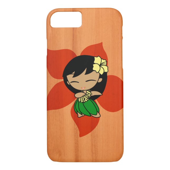 Coques Case-Mate iPhone Aloha Honeys Hawaiian Hula Girl Faux Wood (Dos)