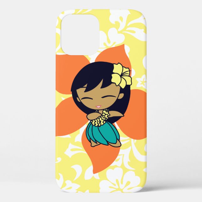 Coques Case-Mate iPhone Aloha Honeys Hawaiian Yellow Pareau Hula Girl (Verso)
