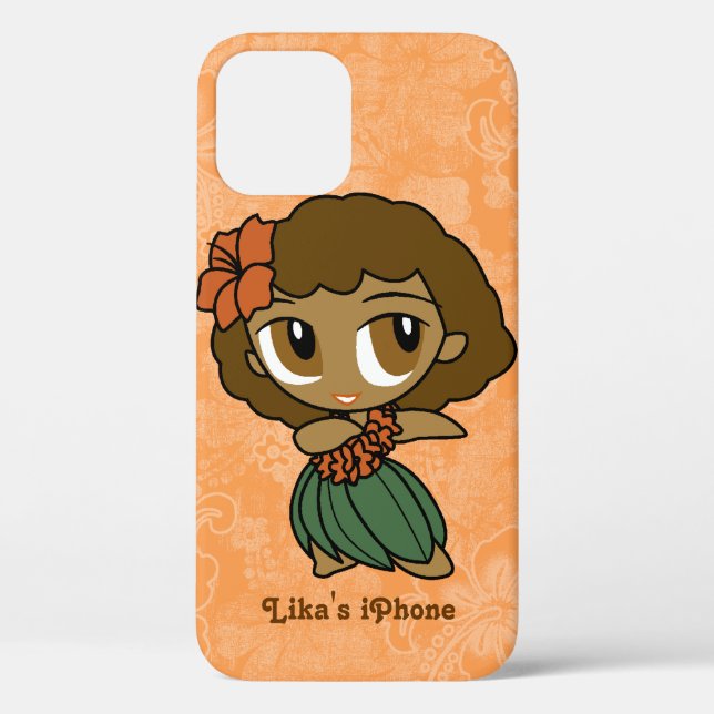 Coques Case-Mate iPhone Aloha Honeys Orange Hula Girl Hibiscus hawaïen (Verso)