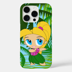Coques iPhone 16 Pro Aloha Honeys Palms Hawaiian Blond Hair Hula Girl C