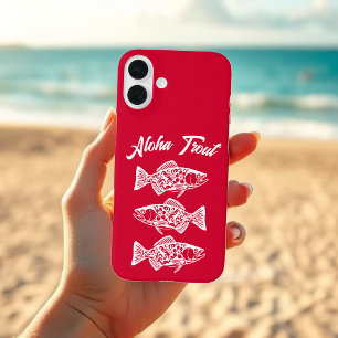 Coques iPhone 16 Plus Aloha Trout-Hawaiian Cherry Red