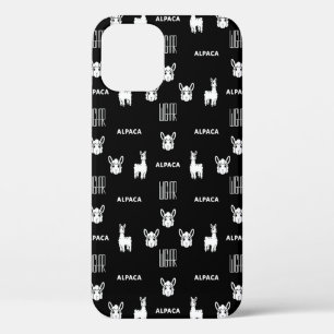 Alpaca noir et blanc iPhone 12 Coques par Wighar