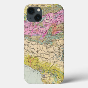 iPhone 13 Case Alpenlander - carte d'atlas des Alpes
