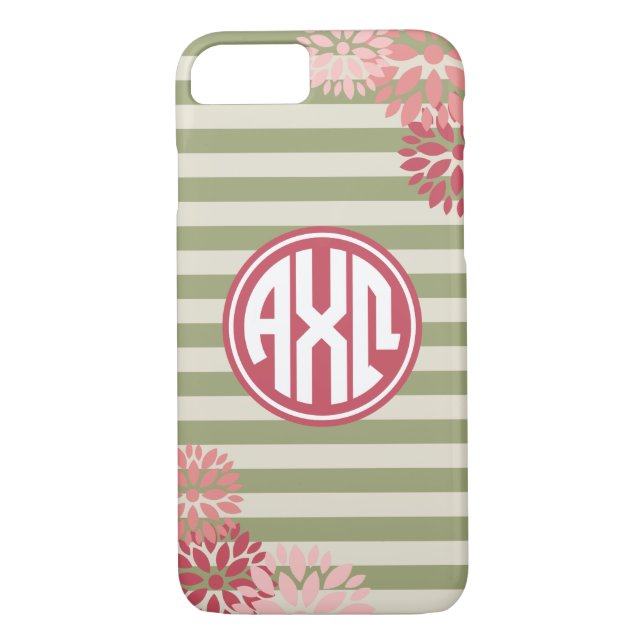 Coques Case-Mate iPhone Alpha motif de rayure de monogramme d'Omega | de (Dos)