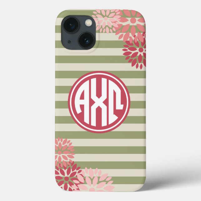 Coques Case-Mate iPhone Alpha motif de rayure de monogramme d'Omega | de (Verso)