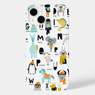 Coque Pour iPhone 14 Alphabet animal mignon   Certains Ont Des Casquett