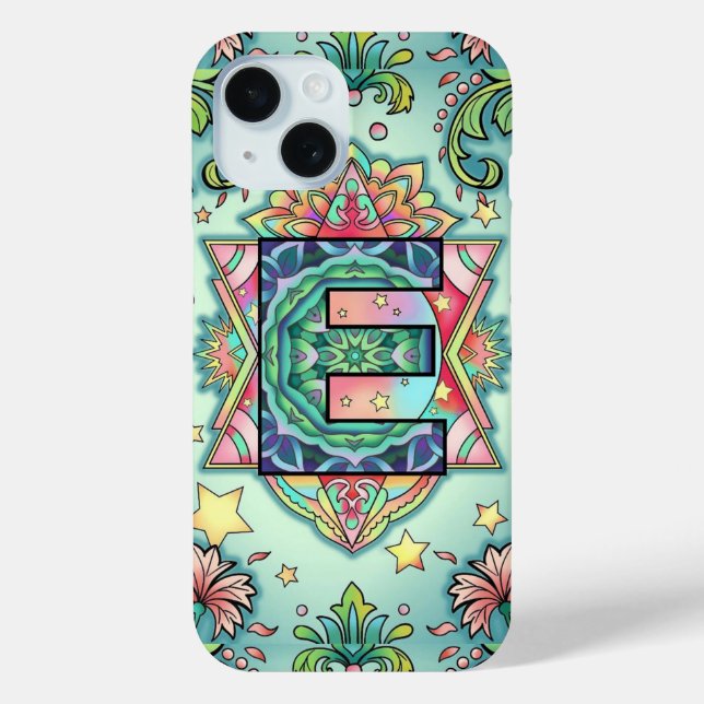 Coques Case-Mate iPhone Alphabet E mandala (Verso)
