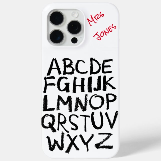 Coques Case-Mate iPhone Alphabet personnalisé de l'enseignant (Verso)