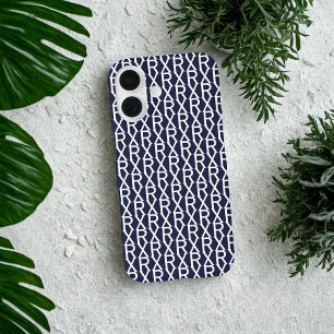 Coque Pour iPhone 16 Alphabet Texte Motif Initiales personnalisées Mono