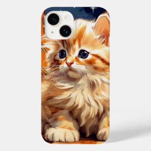 Coque Pour iPhone 14 Alphonse Mucha Art Nouveau Chat orange