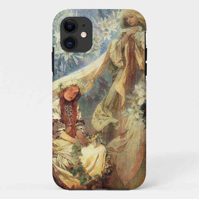 Coques Case-Mate iPhone Alphonse Mucha Madonna du cas de l'iPhone 5 de lis (Dos)
