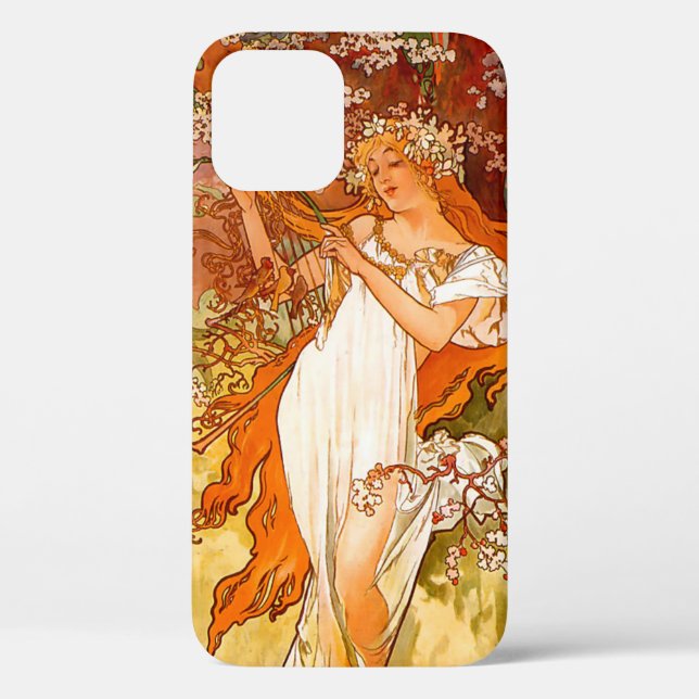 Coques Case-Mate iPhone Alphonse Mucha Printemps Art Nouveau (Verso)
