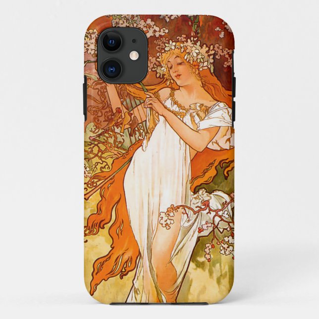 Coques Case-Mate iPhone Alphonse Mucha Printemps Art Nouveau (Dos)