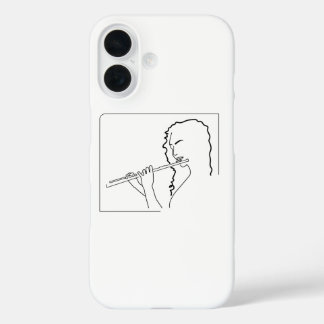 Coque Pour iPhone 16 Amateur de musique, Joueur de flûte, 