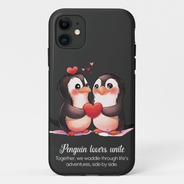 Coques Case-Mate iPhone Amateurs de pingouins - Saint Valentin (Dos)