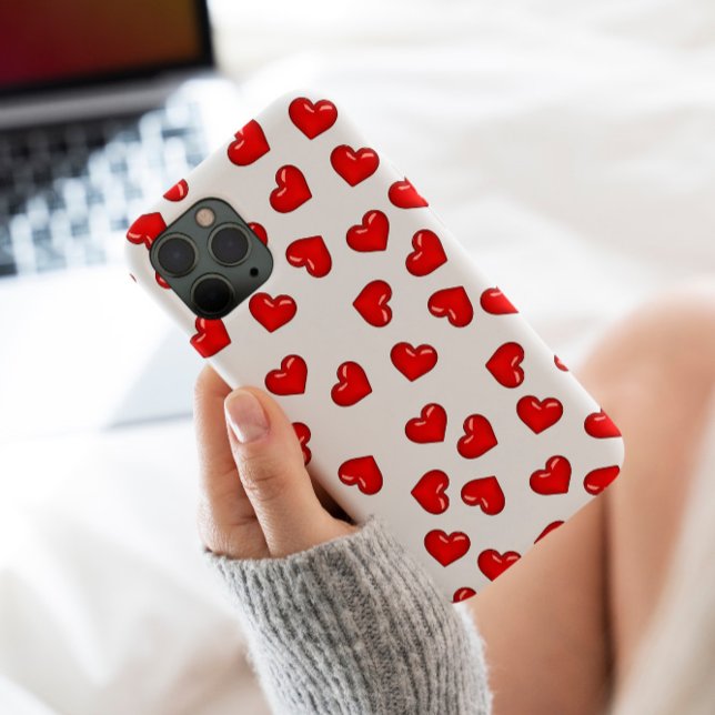 Coques Case-Mate iPhone Amateurs élégants Coeur rouge motif sur blanc clas (Créateur téléchargé)