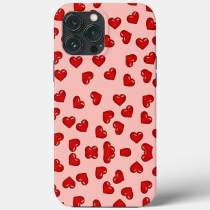 Case-Mate iPhone Case Amateurs mignons motif coeur rouge sur rose pâle
