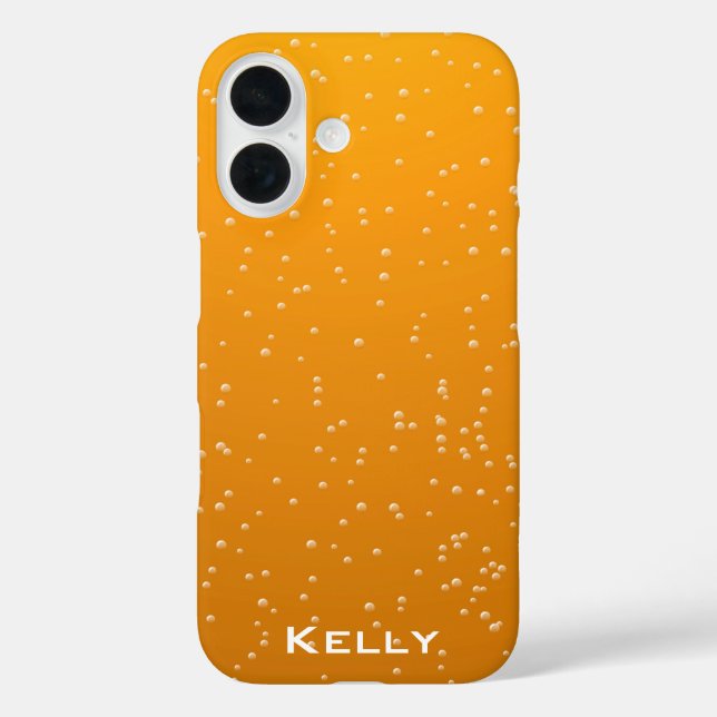 Coques Case-Mate iPhone Amber Ale Bubbles avec votre nom (Verso)