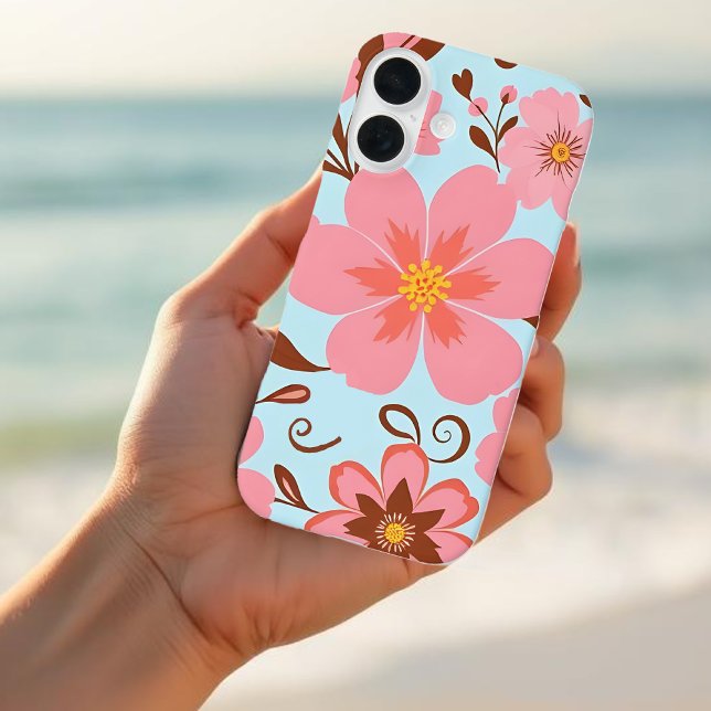 Coques Case-Mate iPhone Ambiance florale rose - Fleurs Pastel Vibes-Retro (Pink Floral Mood –Pastel Vibes Case-Mate iPhone Case )