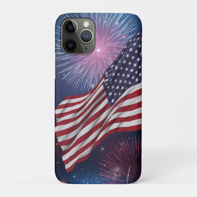 Coques Case-Mate iPhone American Flag & Fireworks (Dos)
