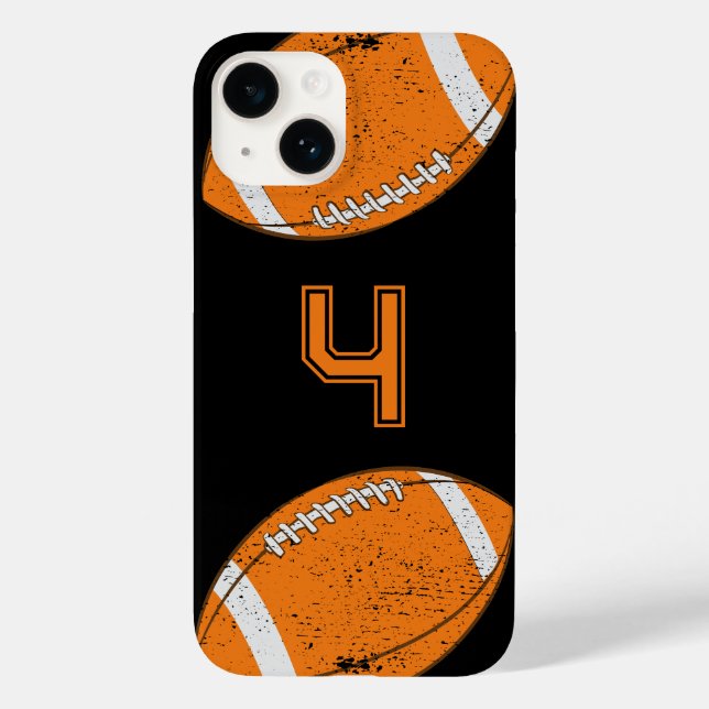 Coques Case-Mate iPhone American Football Custom Jersey Numéro noir (Verso)