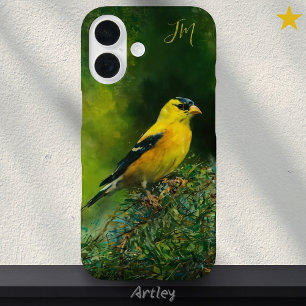 Coque Pour iPhone 16 American Goldfinch Peinture Nom personnalisé