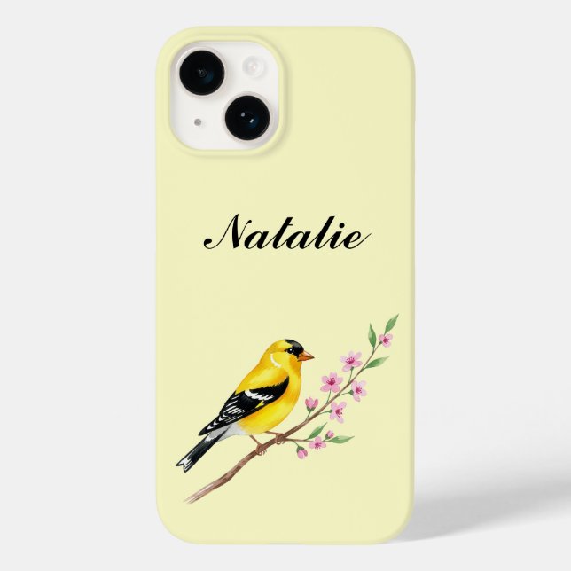Coques Case-Mate iPhone American Goldfinch Wild Bird Lover Gift Custom  (Verso)