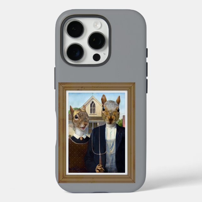 Coques Case-Mate iPhone American Squirrel Gothic - drôle (Verso)