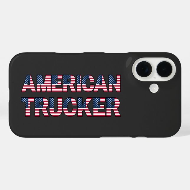 Coques Case-Mate iPhone American Trucker Lettres Drapeau Patriotic Road (Verso (horizontal))